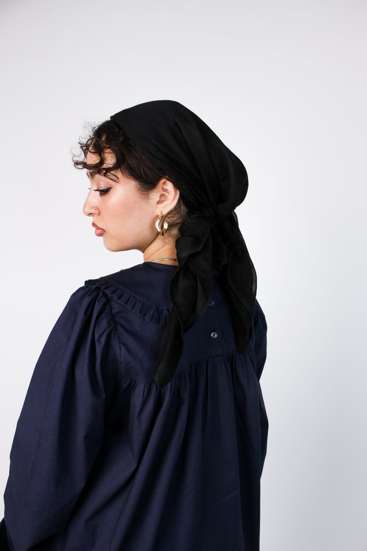Margaret oversized babydoll blouse with buttoned back